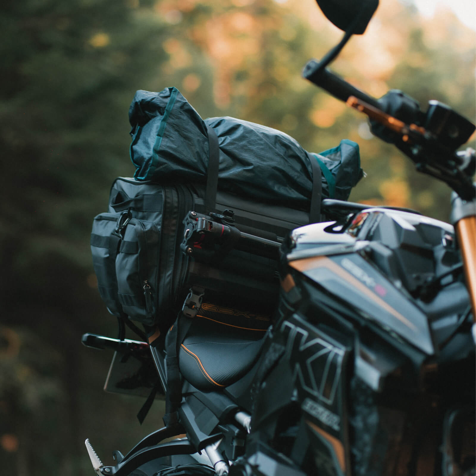 rockbros motorcycle bag with multiple compartments for essentials