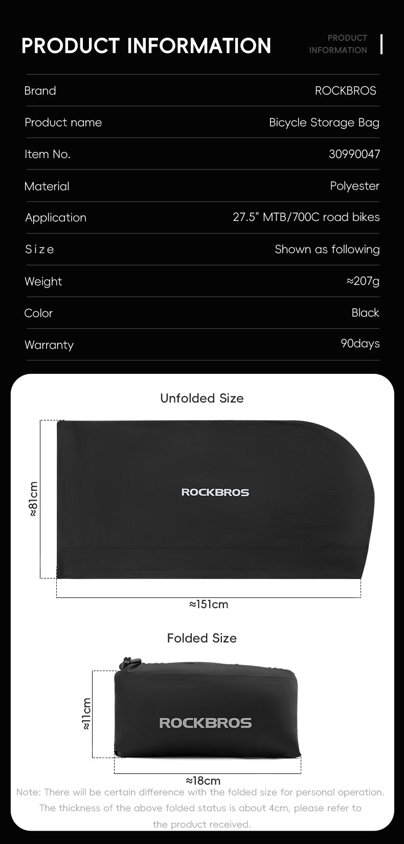 ROCKBROS Waterproof Bicycle Storage Carrier Bag For Mountain Road Bike Transport Case
