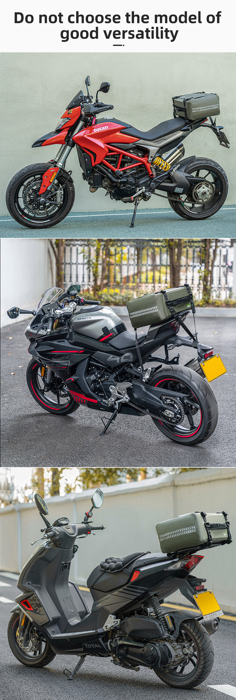 ROCKBROS Motorcycle Seat Bag Luggage Pannier Dry Bag Tail Bag Waterproof 30L Universal MotorBike Bag Army Green
