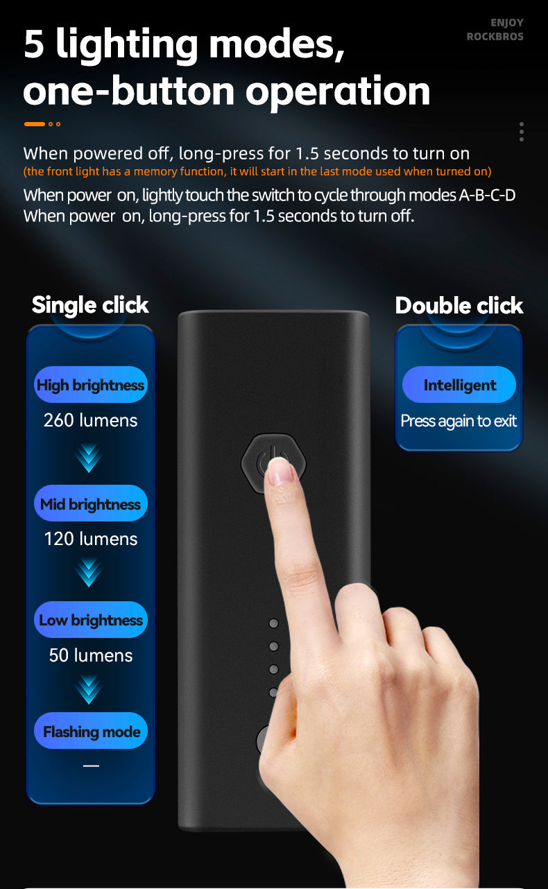 ROCKBROS Waterproof Front Bike Light