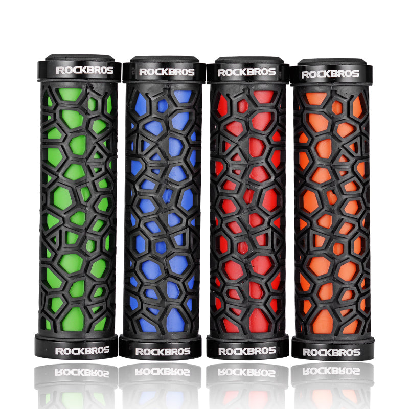 ROCKBROS Anti Skid Rubber Grips Bike Handlebar Grips Bicycle Double Lock-on Standard 2.22cm