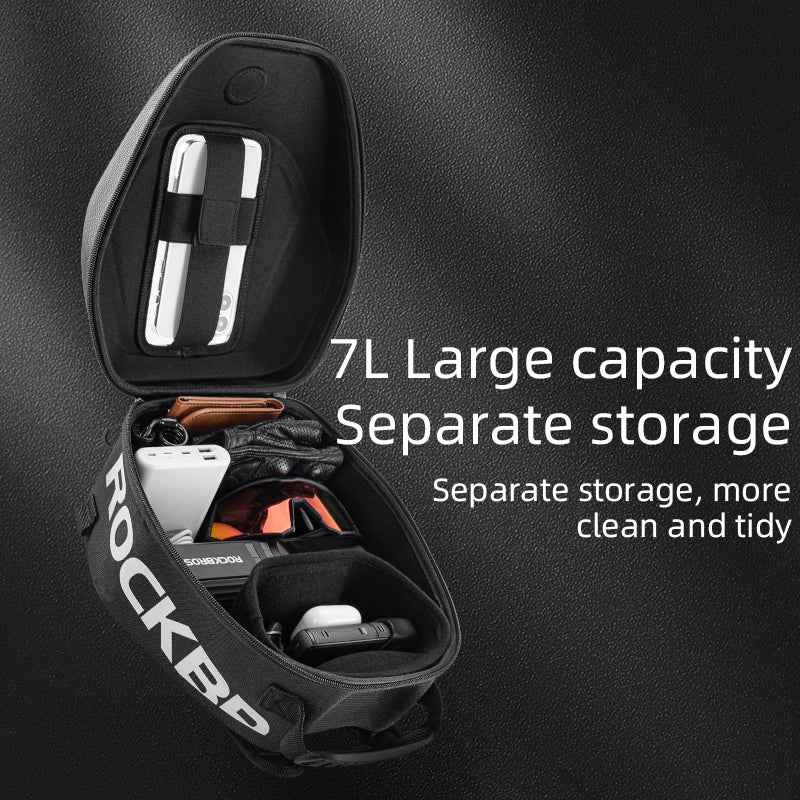 ROCKBROS Hard Shell Motorcycle Tank Bag Waterproof Saddle Motorcycle Bag Phone Pouch Universal Touch Screen Fit Cell Phone Under 7 Inch