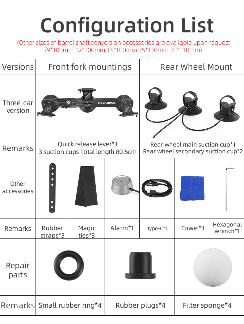 ROCKBROS Electric Suction Cup Roof Rack for 1-3 Bikes