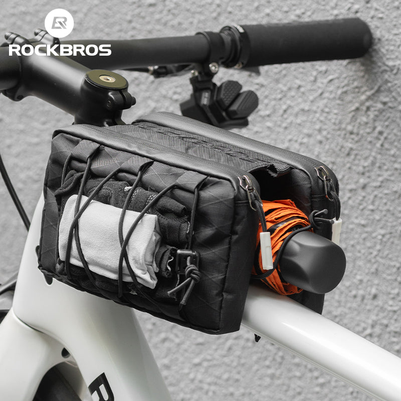 ROCKBROS Bike Bicycle Cycling Frame Bag 1L Adjustable Narrow Side Drawstring