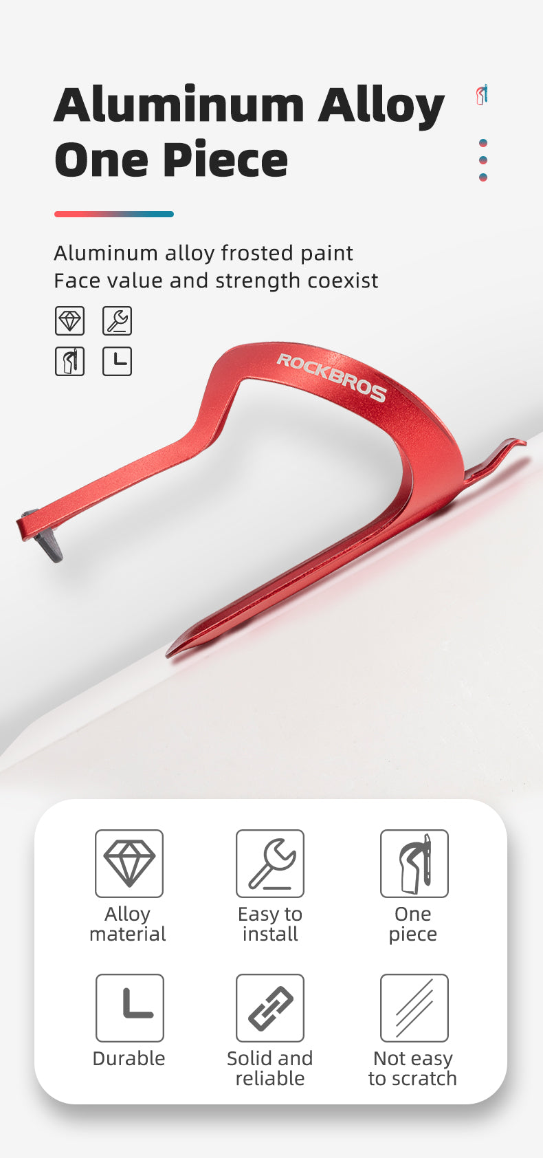 ROCKBROS Cycling Water Bottle Cage Aluminum Alloy Bike Water Bottle Holder Bracket