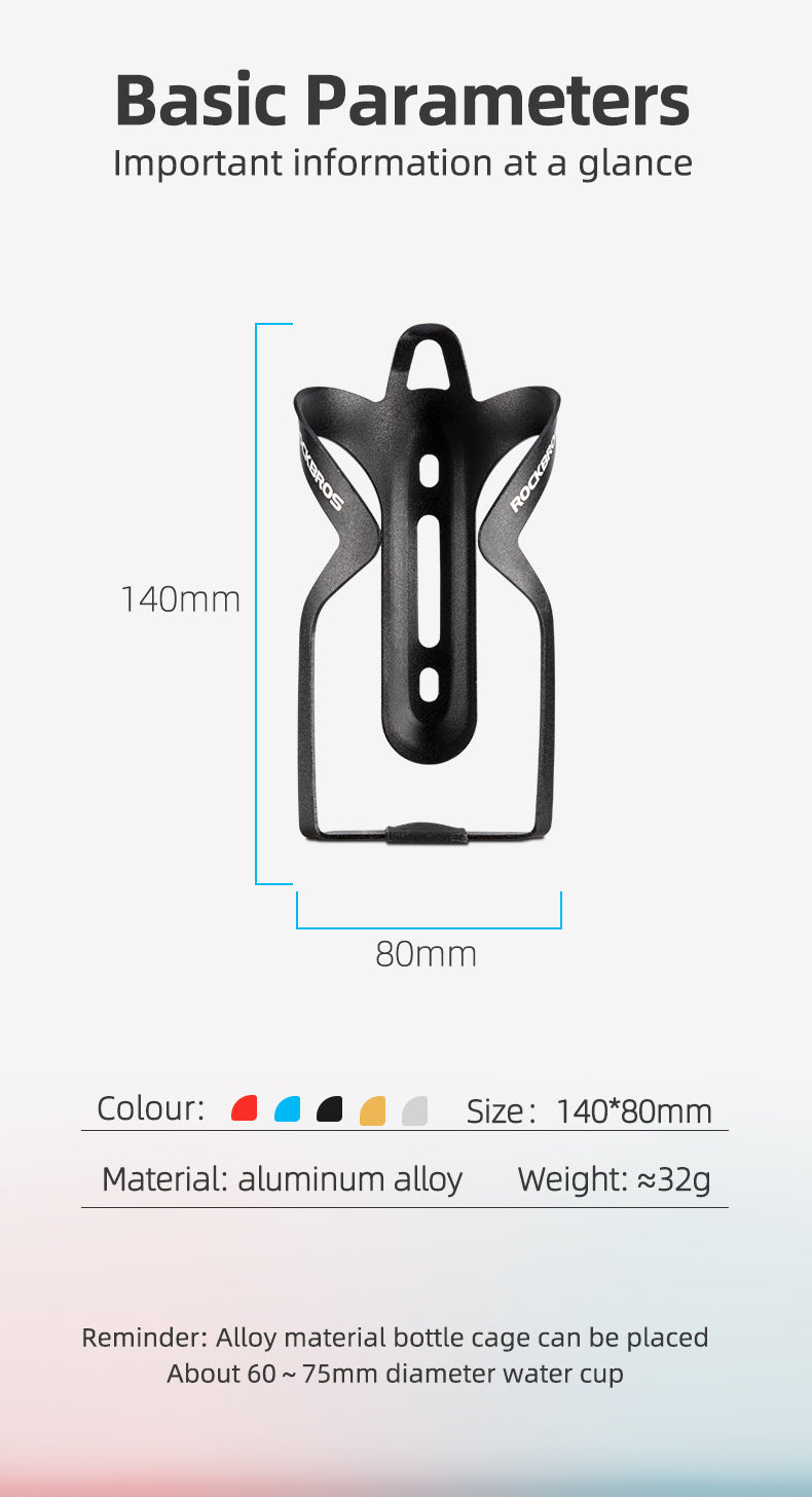 ROCKBROS Cycling Water Bottle Cage Aluminum Alloy Bike Water Bottle Holder Bracket