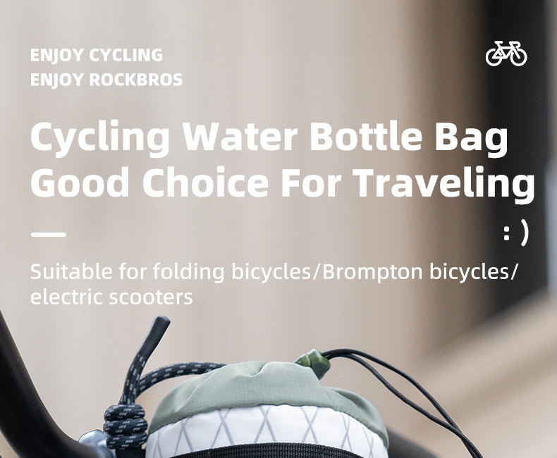 ROCKBROS Bicycle Water Bottle Bag Drawstring Adjustable Insulated Brompton Folding Bike Bag Portable Scooter Bag