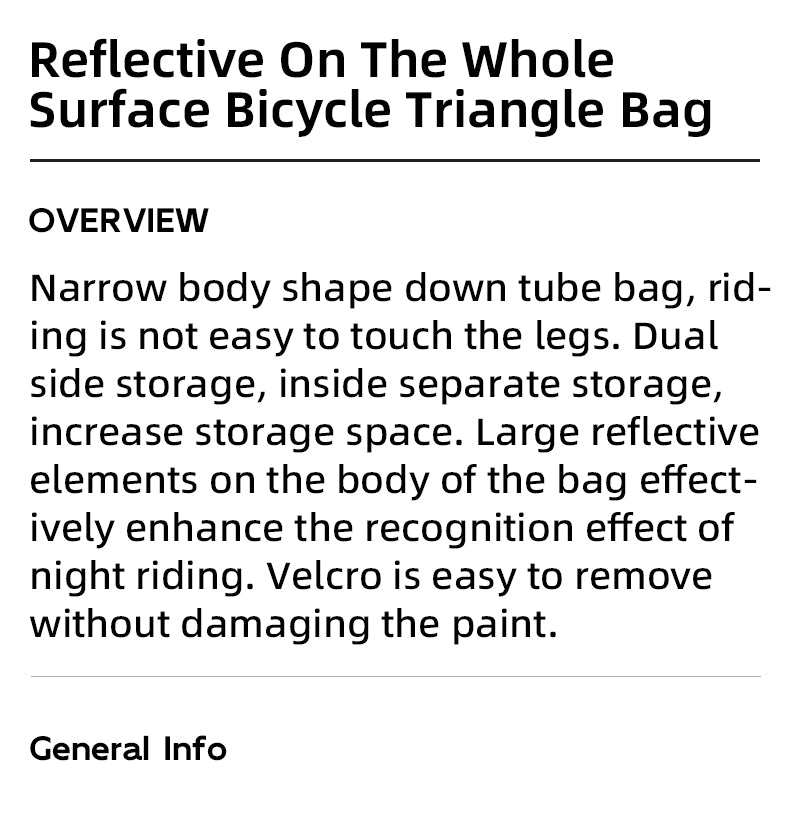 ROCKBROS Reflective Bike Frame Cycling Triangle Bag 0.9L