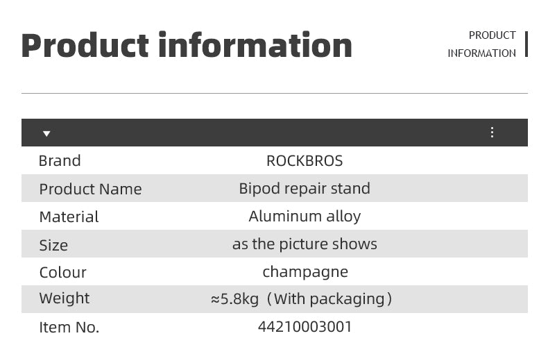 ROCKBROS Adjustable Aluminium Alloy Bike Repair Stand