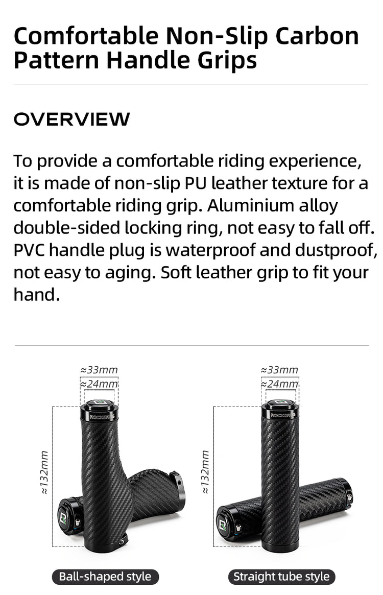 ROCKBROS Bicycle Bike Handlebar Handle Grips PU Leather Comfortable