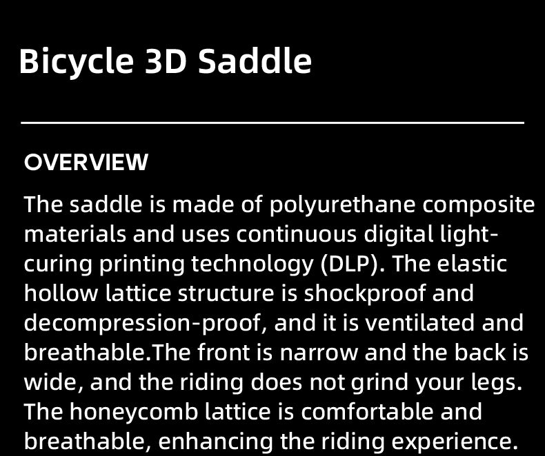 ROCKBROS 3D Printing Bicycle Saddle Lightweight Hollow Breathable Carbon Fiber Road Bike Saddle Comfortable Shockproof Cycling Saddle