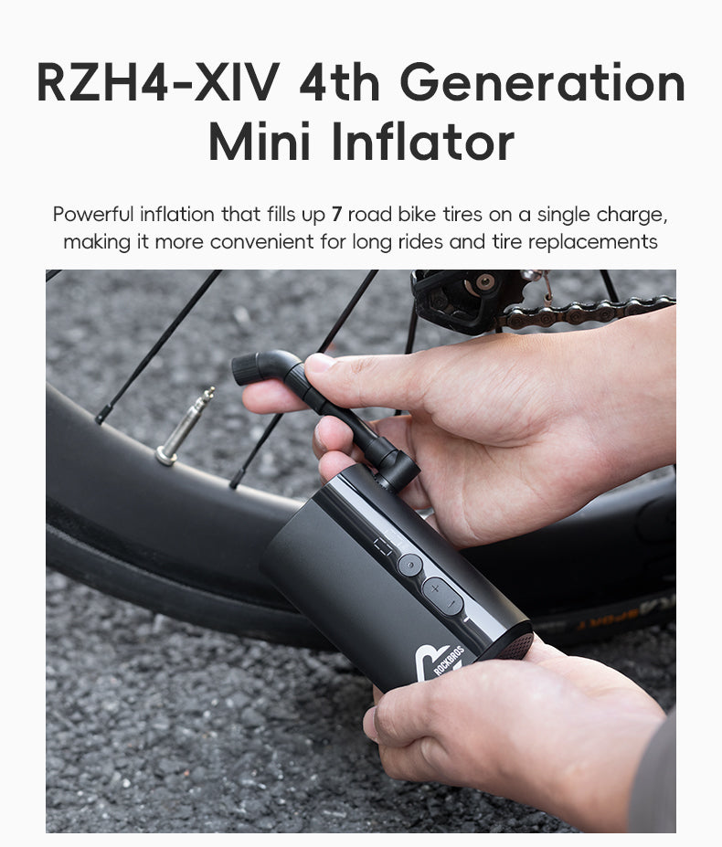 ROCKBROS Electric Bike Tire Pump Portable Motorcycle Bicycle Tyre Air Inflator 150PSI