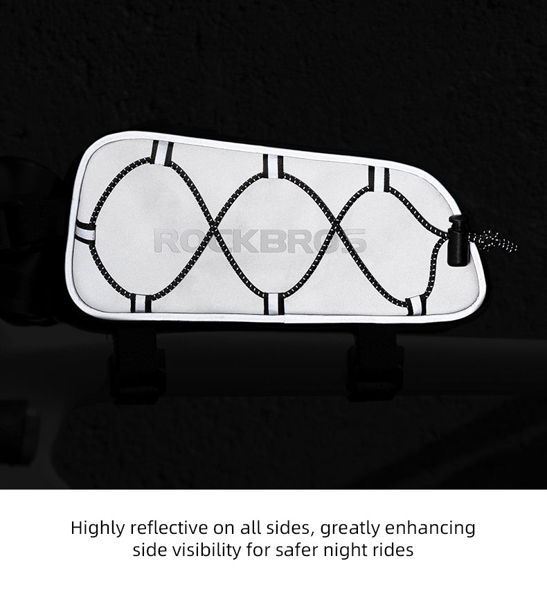 ROCKBROS Bicycle Top Tube Bag Cycling Road Bike Frame Bag Waterproof Reflective