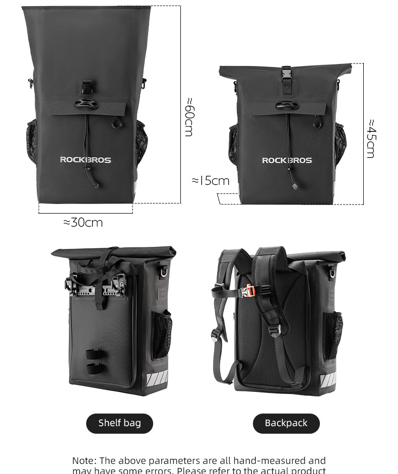 ROCKBROS Waterproof Bicycle Bike Rear Rack Bag Cycling Travel Trunk Bag 18L