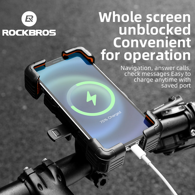 ROCKBROS Quick Release Motorcycle Phone Holder Shockproof 360° Adjustable MTB Phone Mount Anti-slip Road Bicycle Phone Bracket Bike Accessories