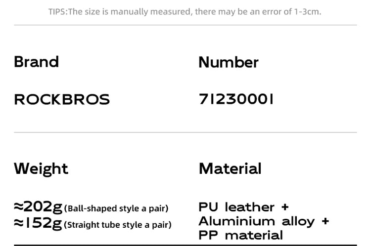 ROCKBROS Bicycle Bike Handlebar Handle Grips PU Leather Comfortable