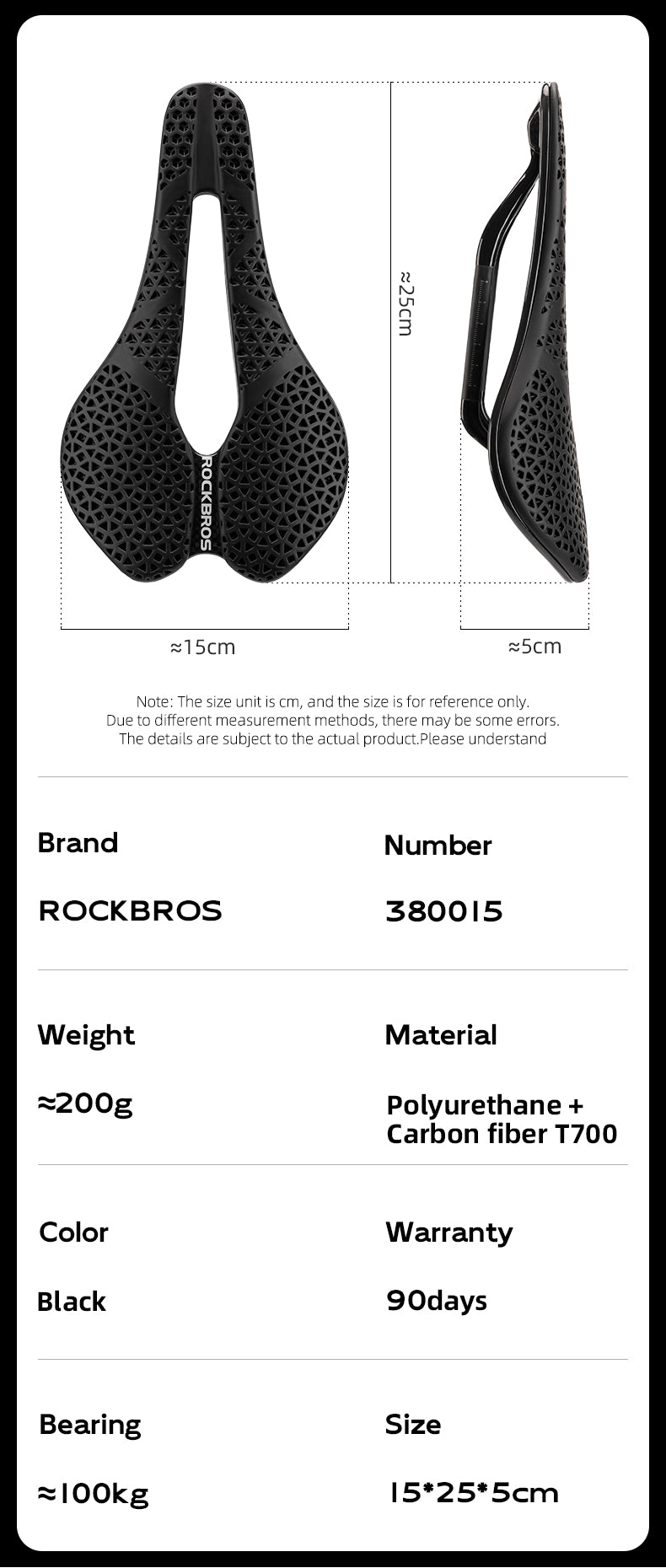 ROCKBROS 3D Printing Bicycle Saddle Lightweight Hollow Breathable Carbon Fiber Road Bike Saddle Comfortable Shockproof Cycling Saddle