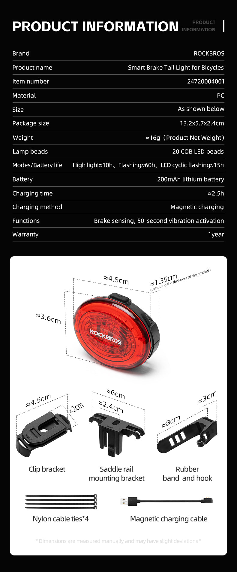 ROCKBROS Bike Saddle Mount Tail Light