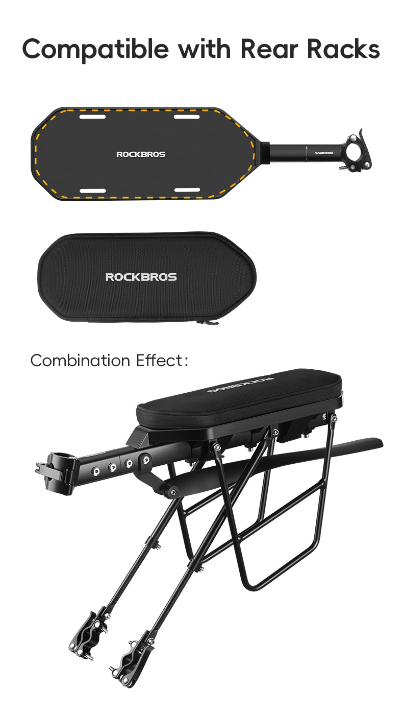 ROCKBROS MTB Mountain Bike Rear Seat Bag 5L Expandable Cycling Bicycle Saddle/Rack Bag