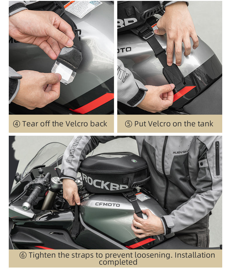 ROCKBROS Hard Shell Motorcycle Tank Bag Waterproof Saddle Motorcycle Bag Phone Pouch Universal Touch Screen Fit Cell Phone Under 7 Inch