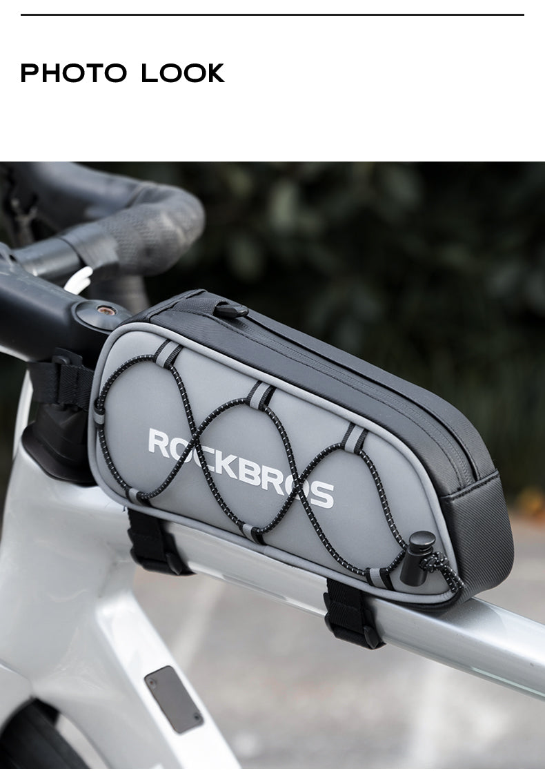 ROCKBROS Bicycle Top Tube Bag Cycling Road Bike Frame Bag Waterproof Reflective