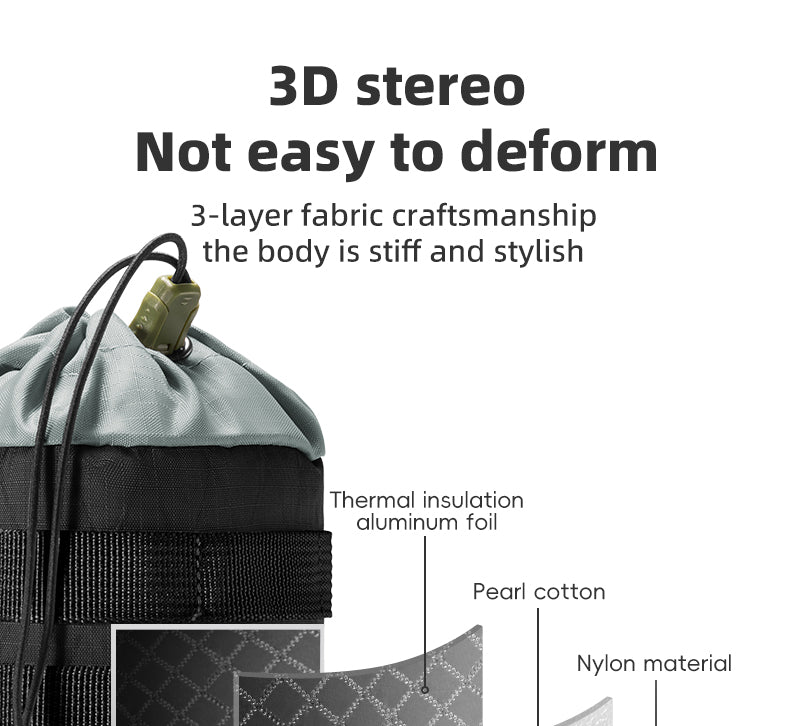 ROCKBROS Bicycle Water Bottle Bag Drawstring Adjustable Insulated Brompton Folding Bike Bag Portable Scooter Bag