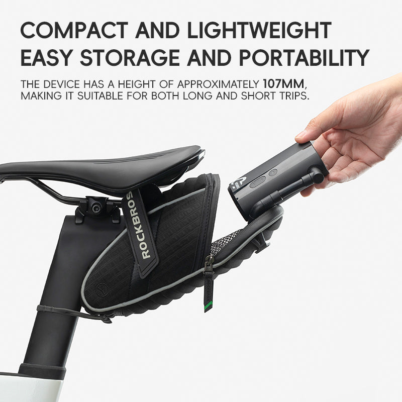 ROCKBROS Electric Bike Tire Pump Portable Motorcycle Bicycle Tyre Air Inflator 150PSI