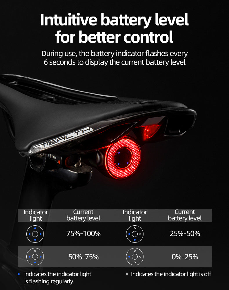 ROCKBROS 1000 Lumen Front Bike Light V9M-1000 + Bicycle Smart Brake & Tail Light Q5
