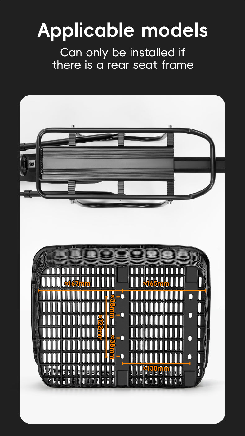 ROCKBROS Rear Shelf Basket Practical Durable Big Capacity Anti-Extrusion Portable Strong Resilience Pet Vegetable Rear Basket Frame Telescopic Cover Commuter Bike MTB