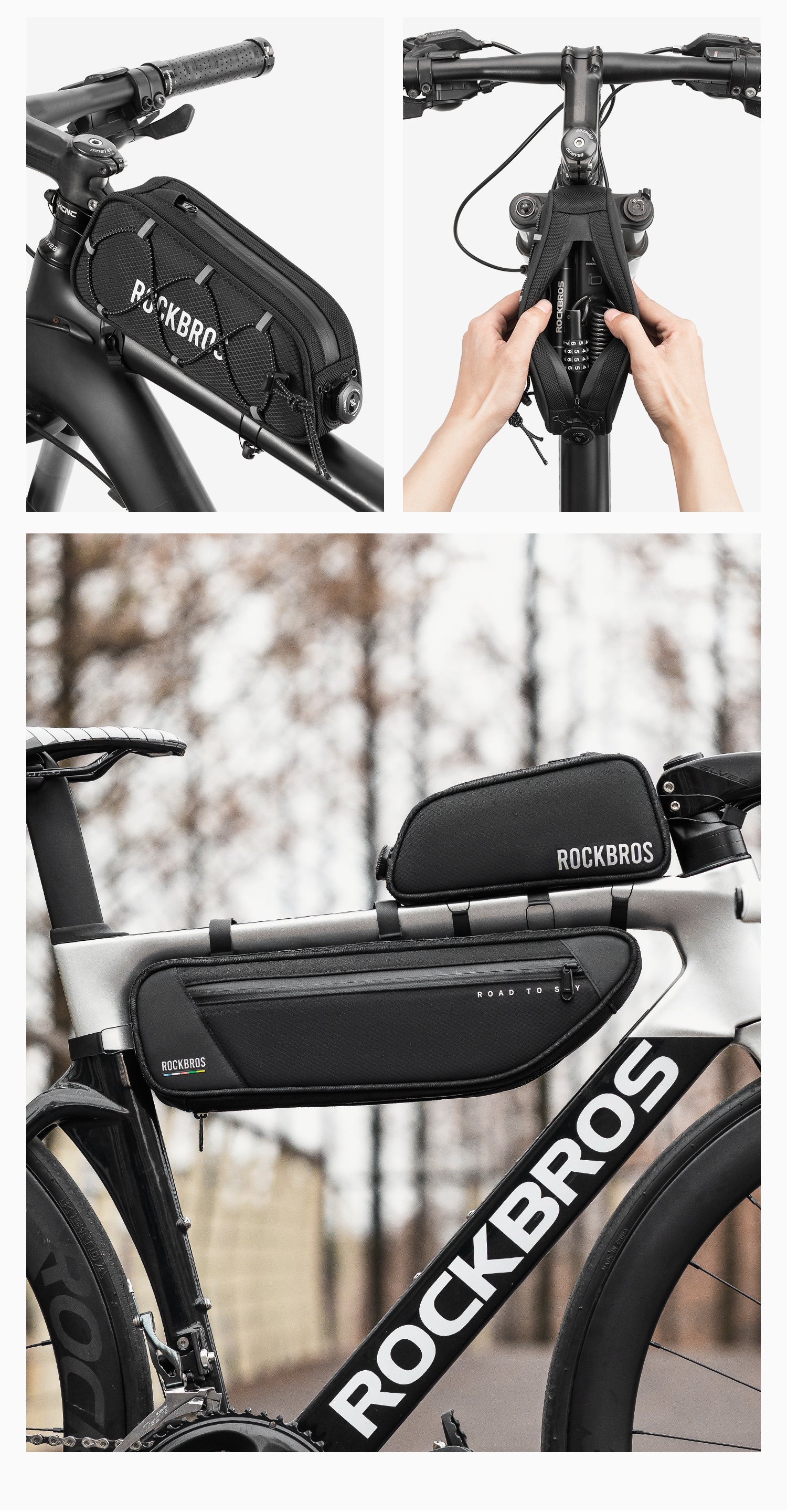 【ROAD TO SKY】by ROCKBROS Deluxe Top Tube Cycling Bag in Various Colours