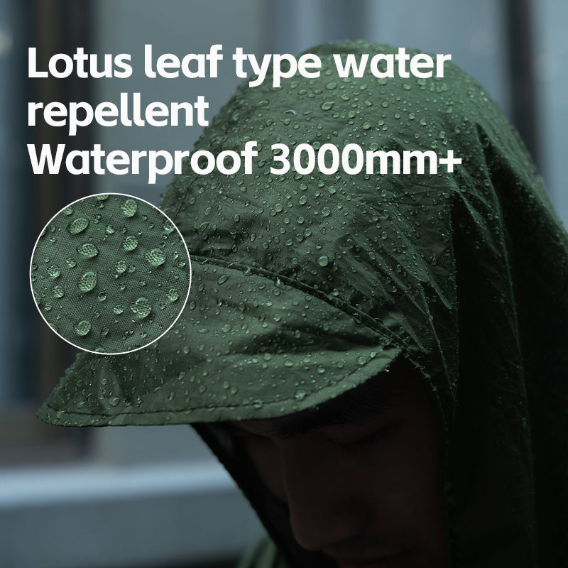 Qunature Camping Hiking 3in1 Raincoat Mat Canopy Raincoat Foldable Waterproof
