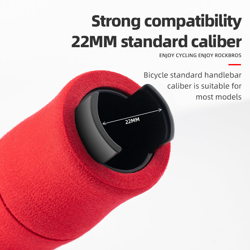 ROCKBROS Bike Grips Shock Absorption Foam Bike Handle Grips Soft Comfortable Non-Slip Double Locked on