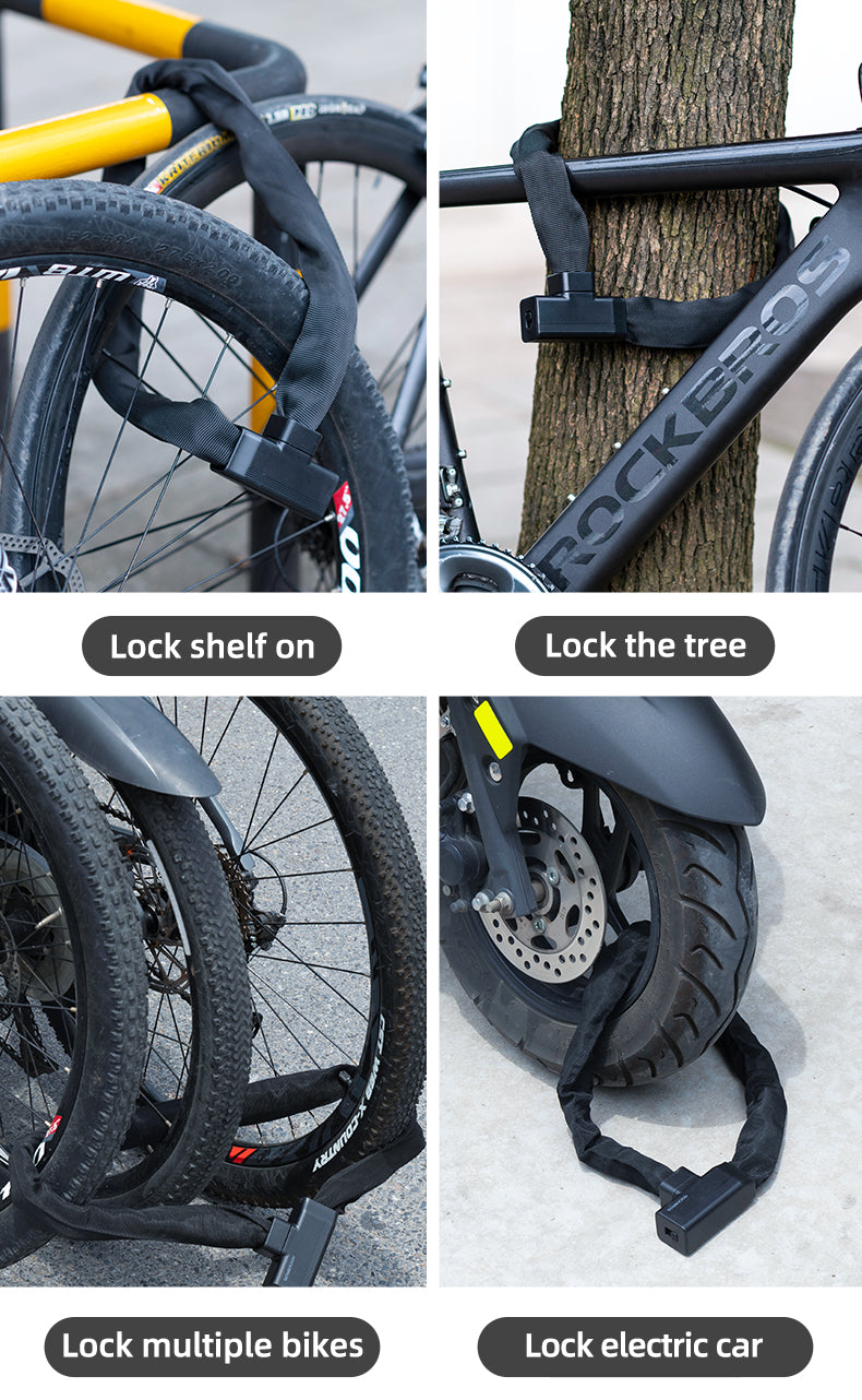 Rockbros Bike Lock Chain With Stable Anti-theft Keys Cycling Road Climbing Lock