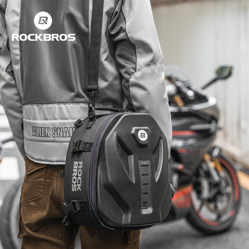ROCKBROS Motorcycle Motorbike Saddle Seat Tail Bag Backpack Hard Shell 12.5L