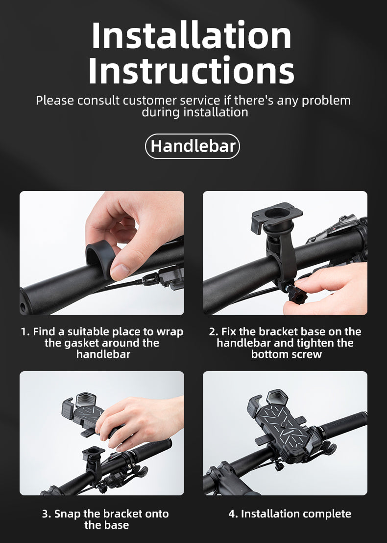 ROCKBROS Quick Release Motorcycle Phone Holder Shockproof 360° Adjustable MTB Phone Mount Anti-slip Road Bicycle Phone Bracket Bike Accessories