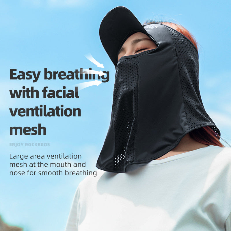 ROCKBROS Cycling Ice Silk Balaclava Face Mask Motorcycle Bicycle Sunshade Headwear Breathable