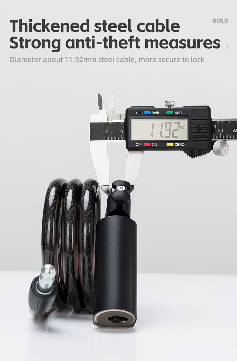 ROCKBROS Bicycle Stell Cable Lock Security Anti-theft Portable Key Lock for MTB Road Bike Motorcycle Lock