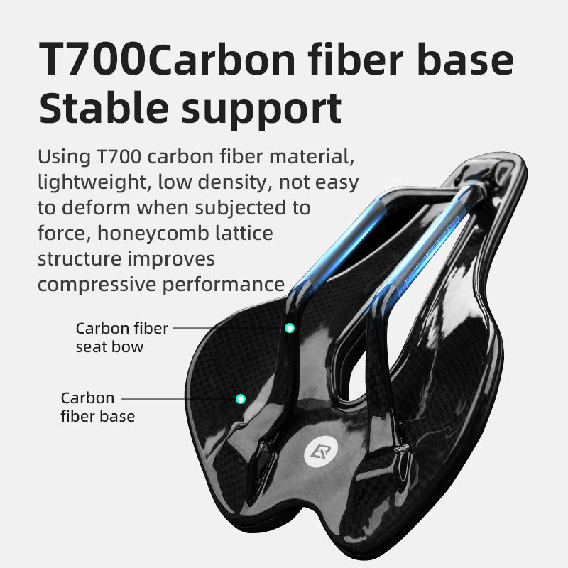 ROCKBROS 3D Printing Bicycle Saddle Lightweight Hollow Breathable Carbon Fiber Road Bike Saddle Comfortable Shockproof Cycling Saddle
