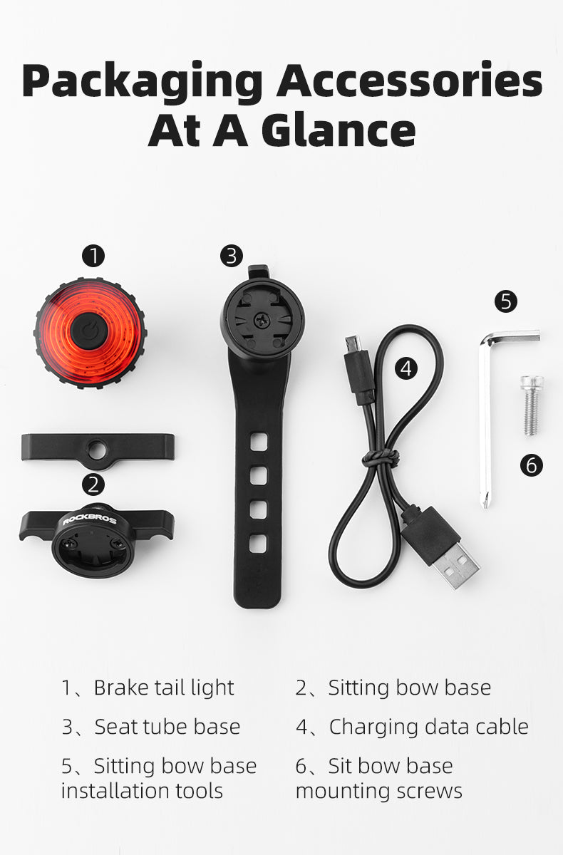 ROCKBROS Smart Brake Sensing Tail Light WR05