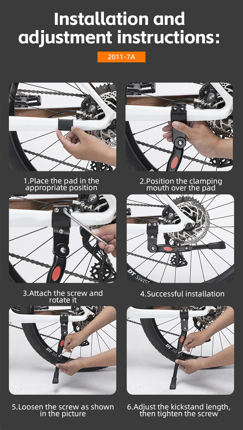 ROCKBROS Bicycle Kickstand MTB Mountain Bike Foot Parking Stand Fits 22-27in 700C