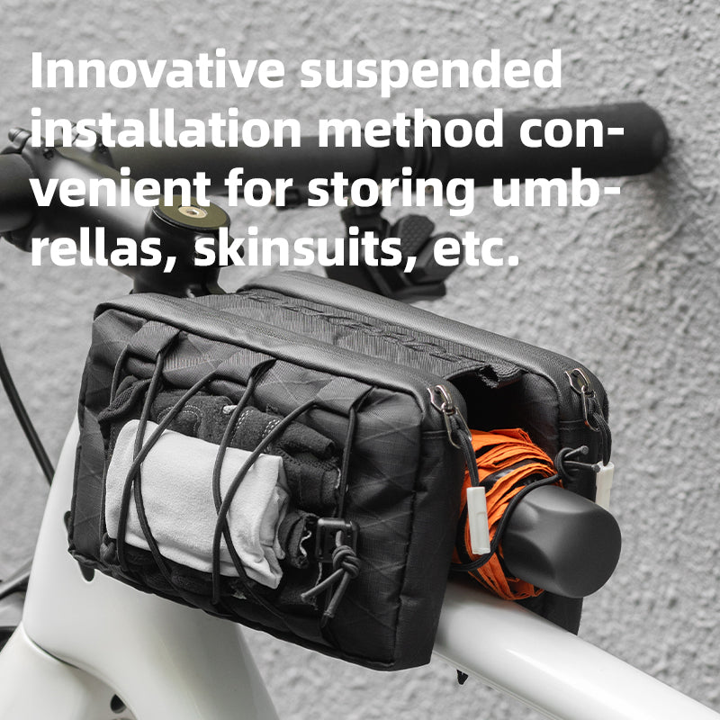 ROCKBROS Bike Bicycle Cycling Frame Bag 1L Adjustable Narrow Side Drawstring