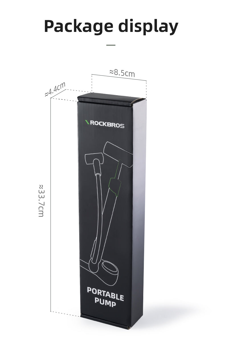 ROCKBROS Bicycle Bike Foot Pump With Gauge 120PSI Presta/Schrader Valve