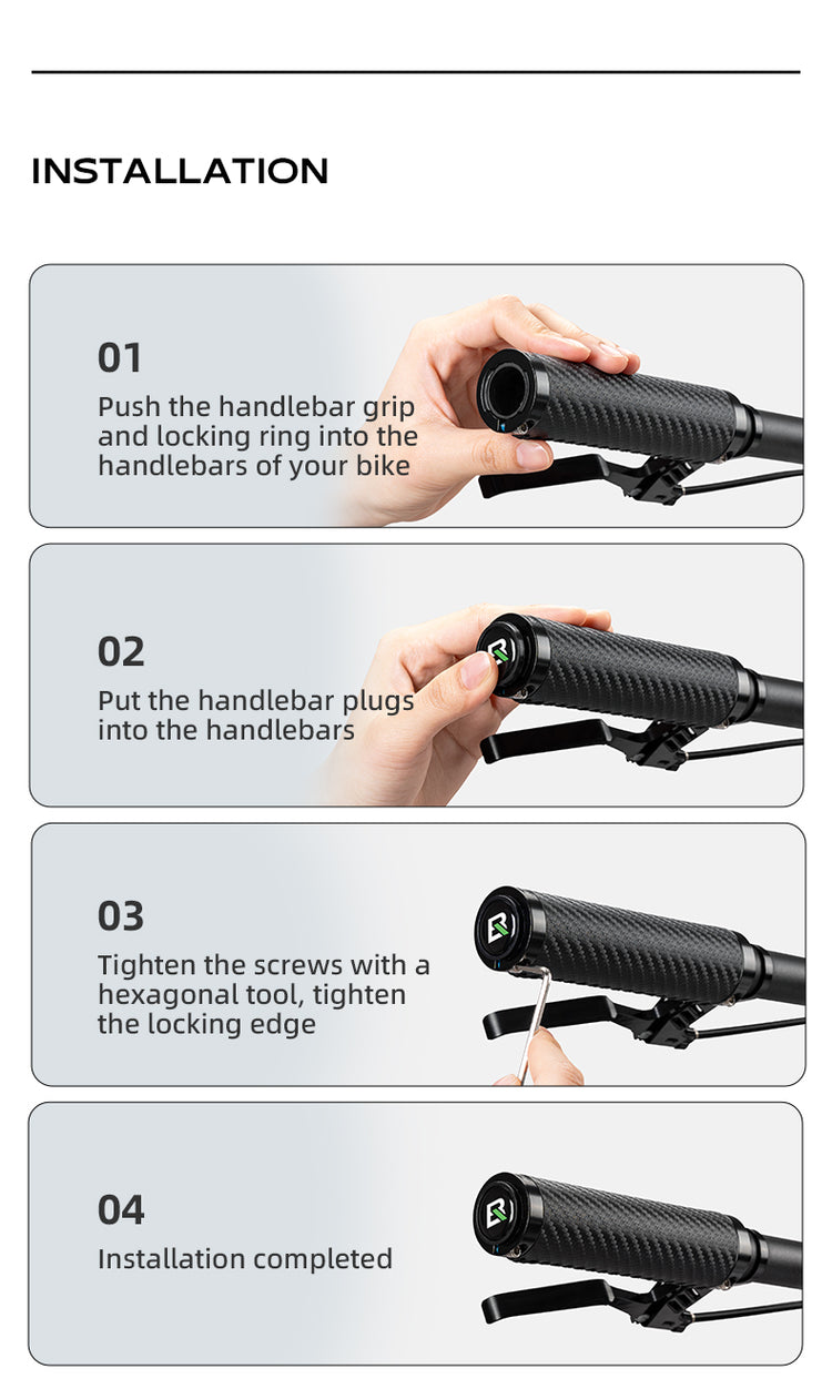 ROCKBROS Bicycle Bike Handlebar Handle Grips PU Leather Comfortable