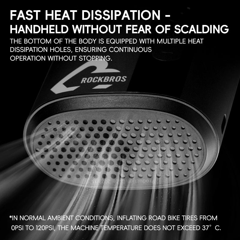 ROCKBROS Electric Bike Tire Pump Portable Motorcycle Bicycle Tyre Air Inflator 150PSI