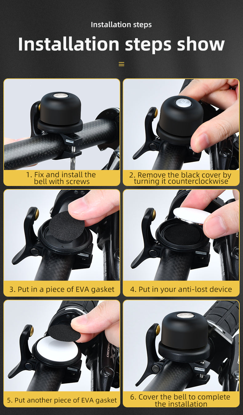 ROCKBROS Bike Bell Ring Horn Classic Bicycle Bell Anti-Theft for Adults Suitable for 0.87‘’/22.2mm Diameter Handlebar