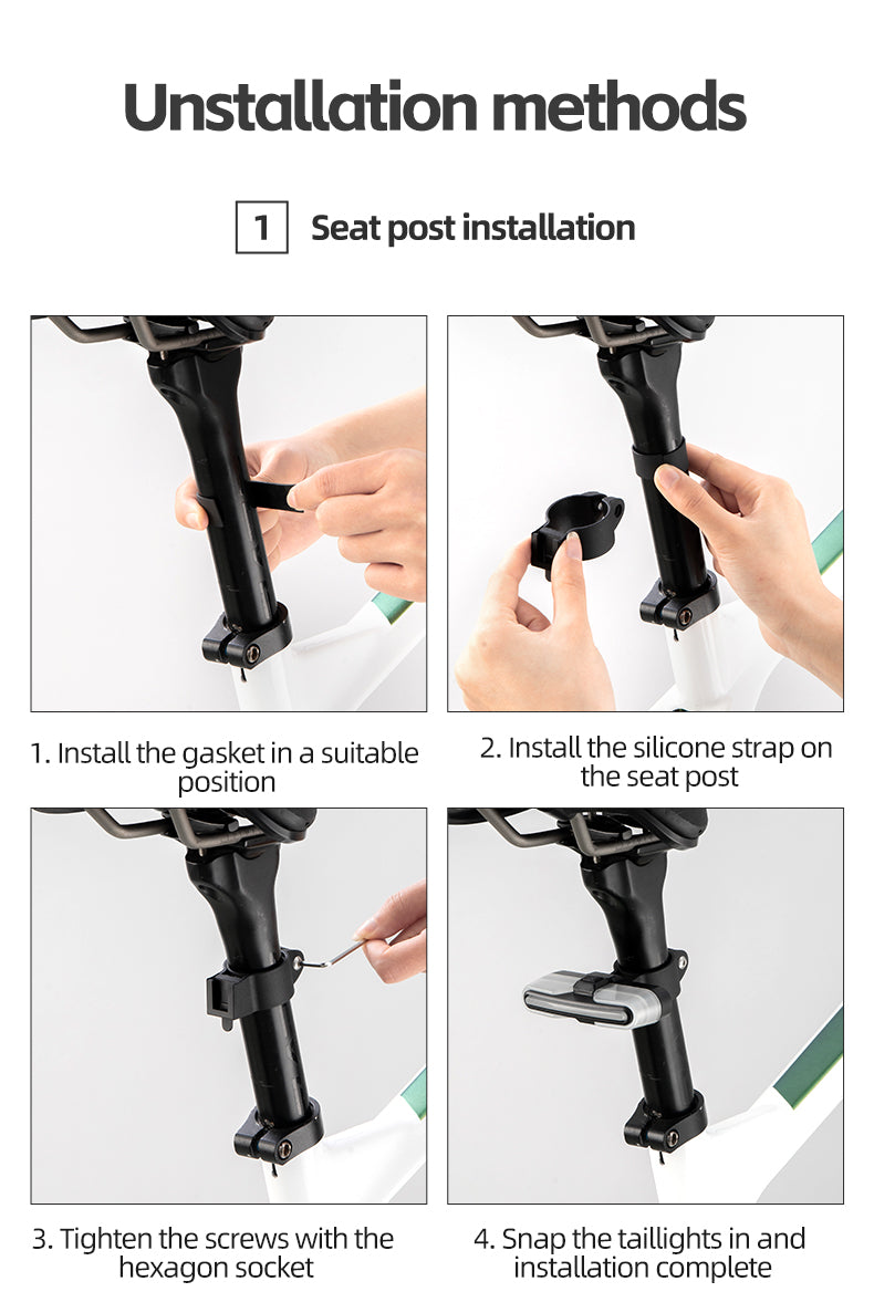 ROCKBROS REX01 Bike Bicycle Tail Light with Turn Signals Remote Control