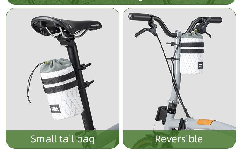 ROCKBROS Bicycle Water Bottle Bag Drawstring Adjustable Insulated Brompton Folding Bike Bag Portable Scooter Bag