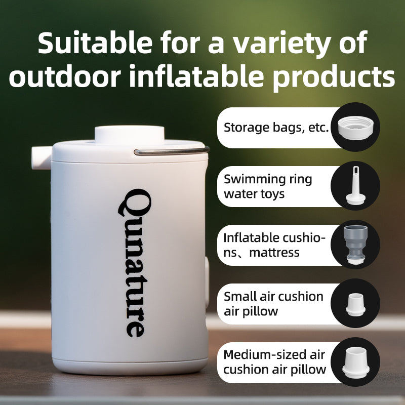 Qunature Mini Portable Outdoor Inflator Pump Portable Air Pump With Light Type-C