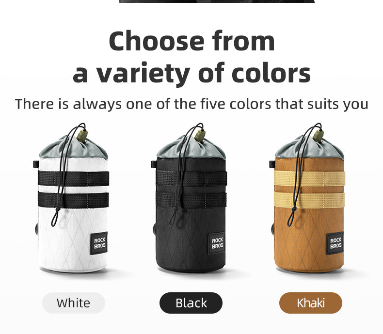 ROCKBROS Bicycle Water Bottle Bag Drawstring Adjustable Insulated Brompton Folding Bike Bag Portable Scooter Bag