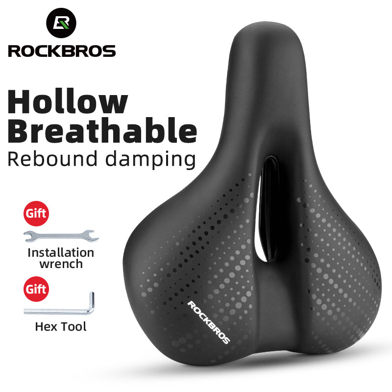 ROCKBROS Cycling Bicycle Bike Saddle Seat Sponge Shockproof Hollow Breathable Soft Cushion